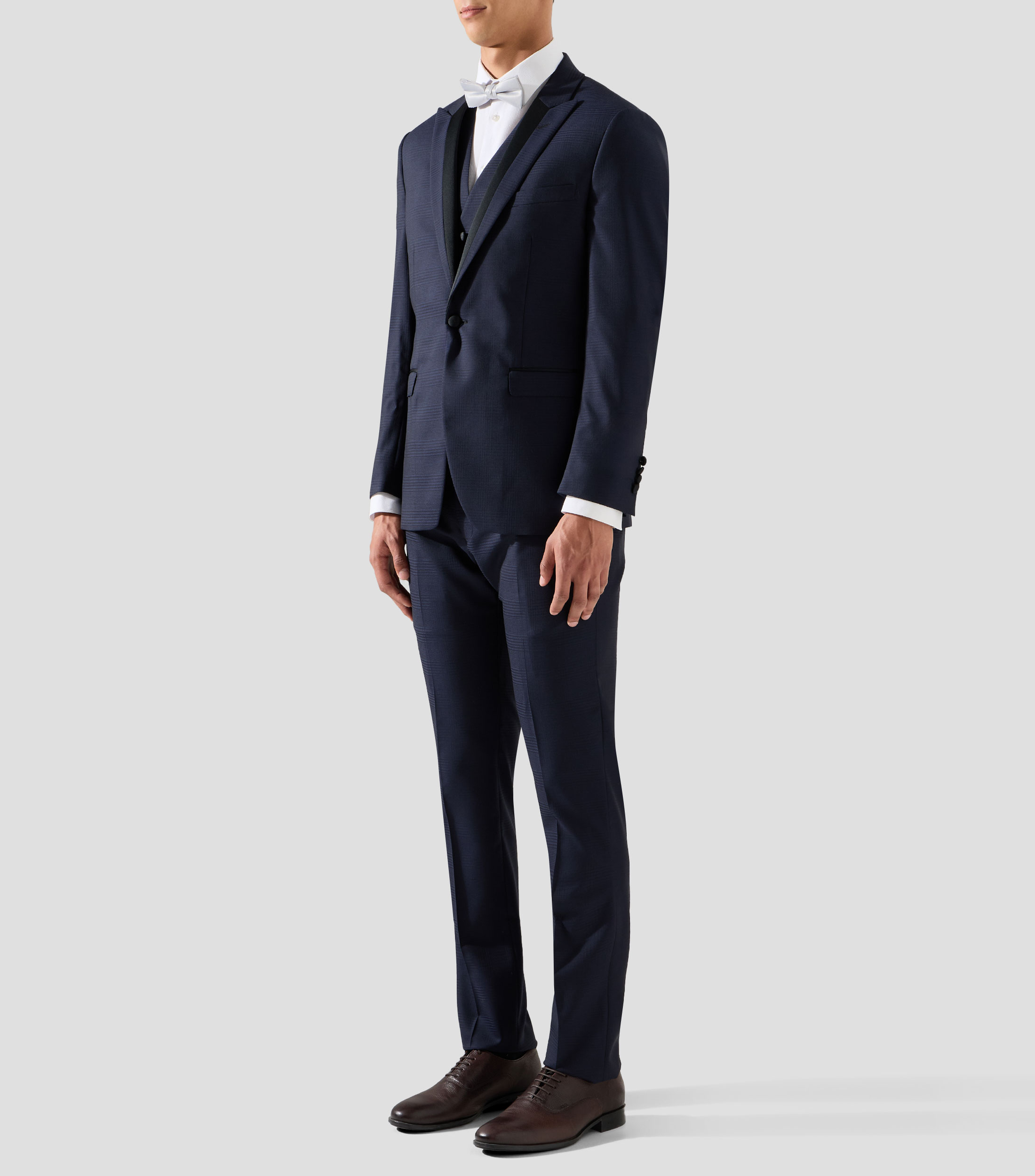 Traje de corte Slim con cuadros Hombre